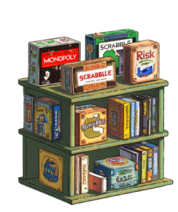 board game bookshelf